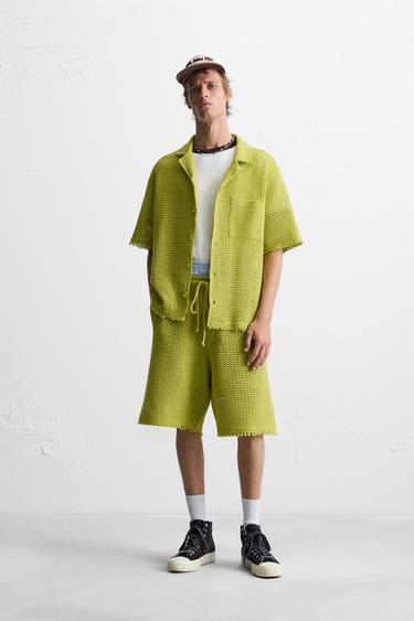 Zara Шорты с ажурной тканью купить с доставкой.