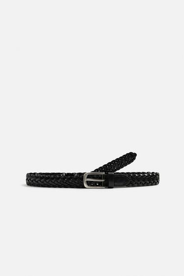 Zara Плетеный кожаный ремень купить с доставкой.