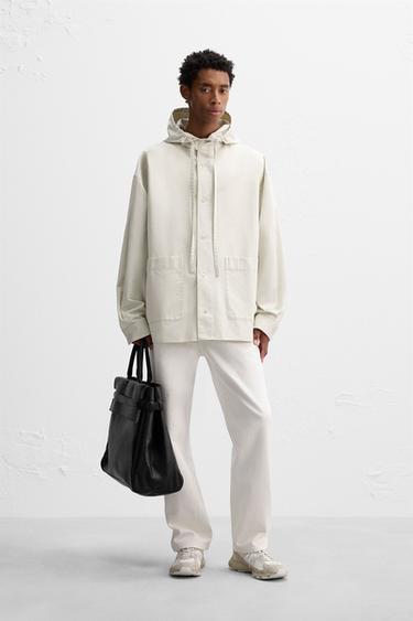 Zara Куртка-рубашка оверсайз с капюшоном купить с доставкой.