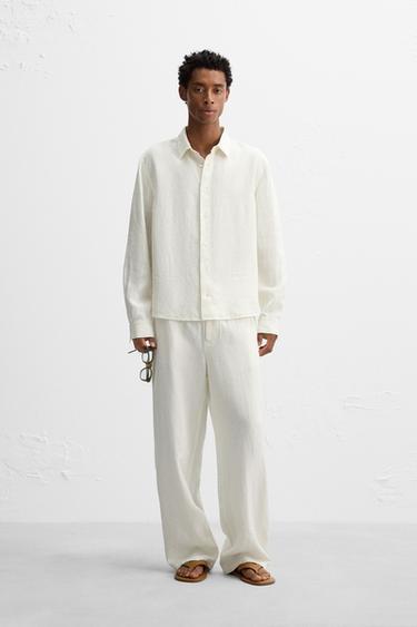Zara Рубашка RELAXED FIT из 100% конопли купить с доставкой.