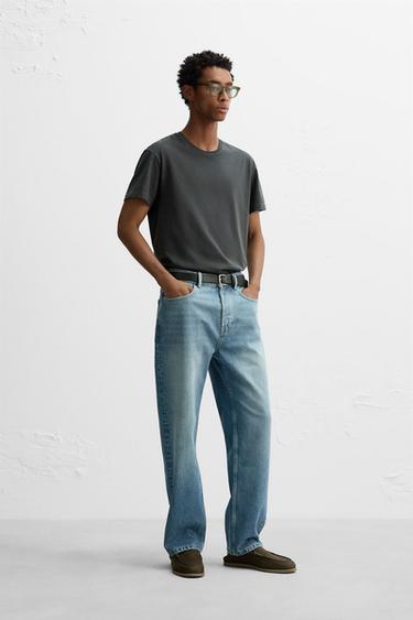 Zara Приталенная футболка с эффектом потертости