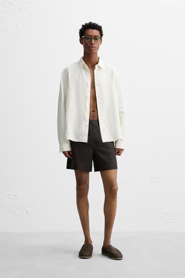 Zara Шорты из 100% льна купить с доставкой.