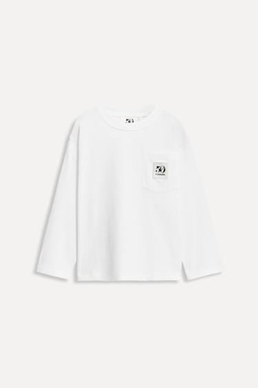 Zara 6–14 лет / футболка с карманом и нашивкой 50TH ANNIVERSARY