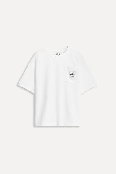 Zara 6-14 лет/ футболка с карманом и этикеткой 50TH ANNIVERSARY купить с доставкой.
