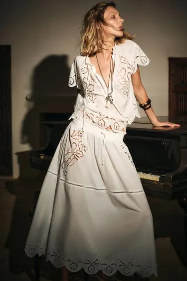 Длинная юбка с вышивкой — ZW COLLECTION
