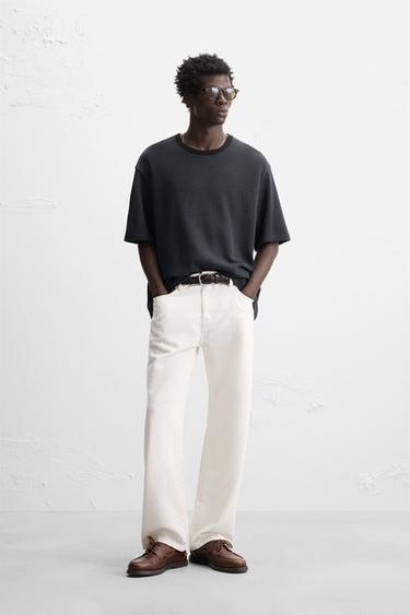 Zara Жаккардовая футболка в полоску