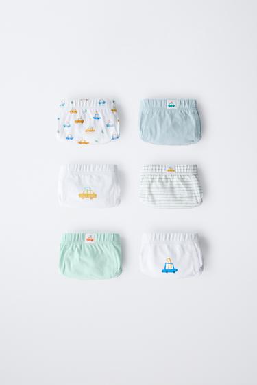 Zara 2-6 лет/ комплект из шести трусов с динозаврами и машинами купить с доставкой.
