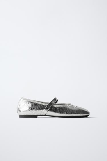 Zara Балетки с металлическим блеском купить с доставкой.