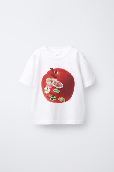 Zara Футболка с яблоком и этикетками купить с доставкой.