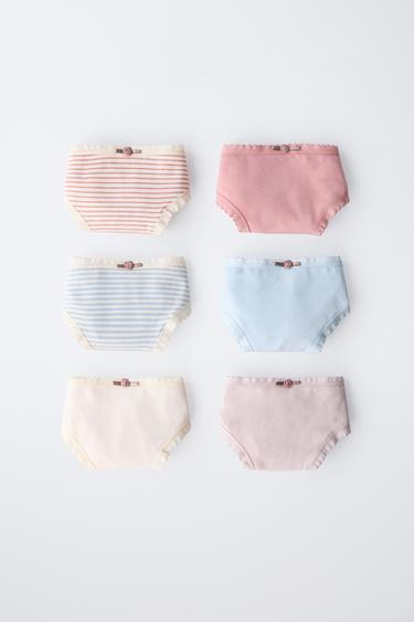 Zara 6–14 лет/ набор из шести трусов с цветочным принтом купить с доставкой.