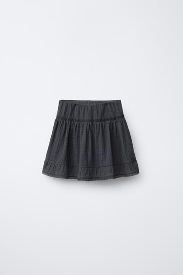 Zara Юбка-шорты с кружевом купить с доставкой.