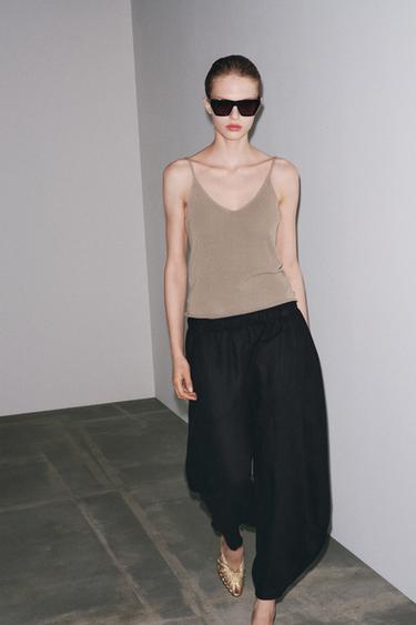 Zara Трикотажный топ на бретелях купить с доставкой.