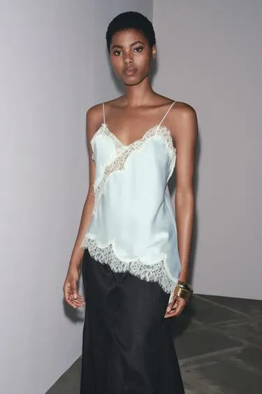 Топ в бельевом стиле с кружевом — ZW COLLECTION