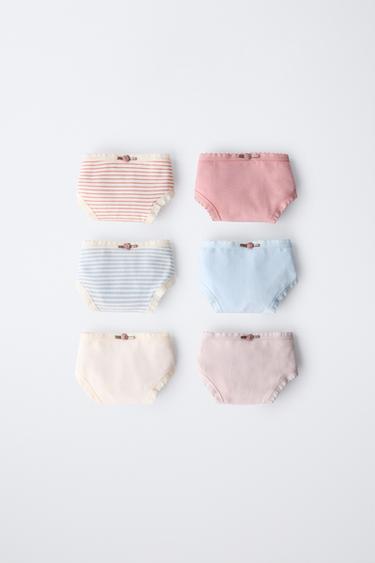 Zara 2–6 лет/ набор из шести трусов с цветочным принтом