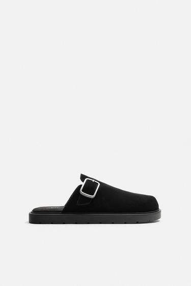 Zara Кожаные сабо с пряжкой купить с доставкой.