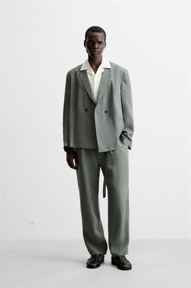 Zara Двубортный костюмный блейзер из 100% льна купить с доставкой.