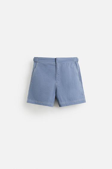 Zara Плавки с эффектом постиранности и контрастной отделкой купить с доставкой.