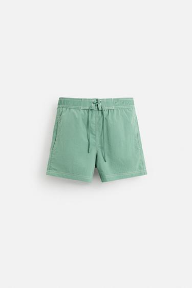 Zara Плавки с эффектом посредней стирки и контрастной отделкой купить с доставкой.