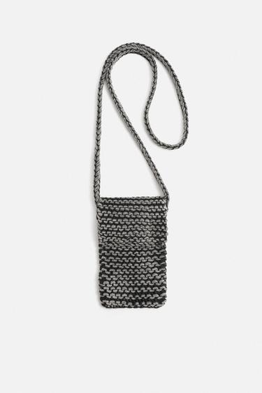 Zara Сумка-мессенджер макраме купить с доставкой.
