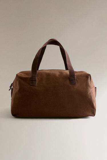 Zara Сумка для путешествий из холста купить с доставкой.