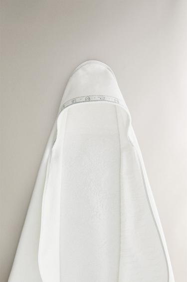 Zara Полотенце из велюра для младенцев с капюшоном с слонами