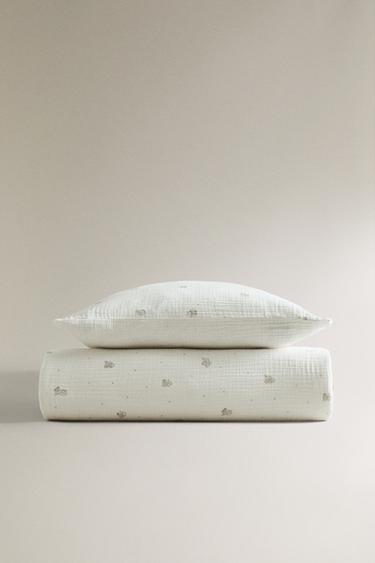 Zara Детское одеяло из муслина с принтом слонов ZARA