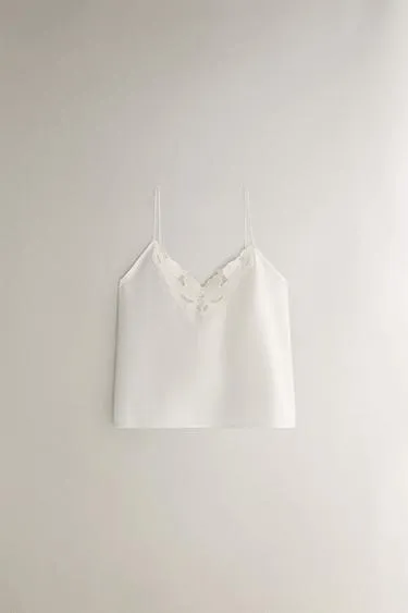 Хлопковый топ с вышивкой