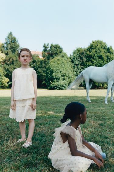 Zara Юбка с вышивкой и кружевом