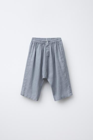 Zara Широкие брюки из 100% льна купить с доставкой.