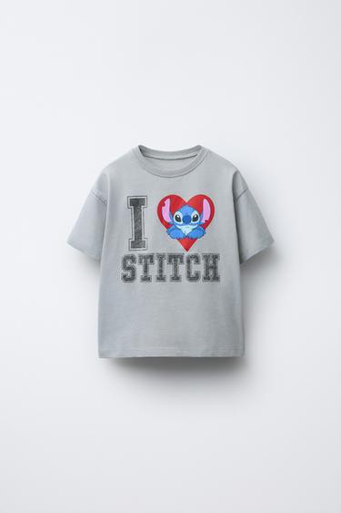 Zara Футболка с блестящим принтом LILO & STITCH © DISNEY купить с доставкой.