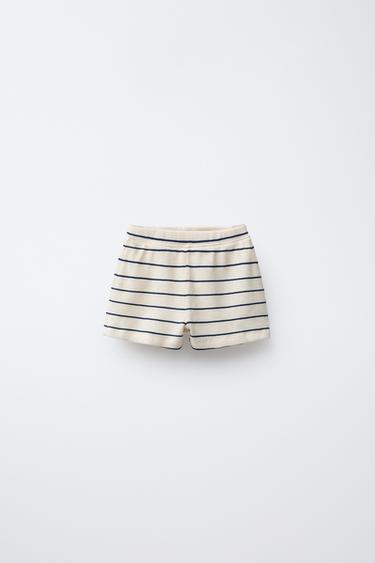 Zara Вафельные бермуды в полоску купить с доставкой.