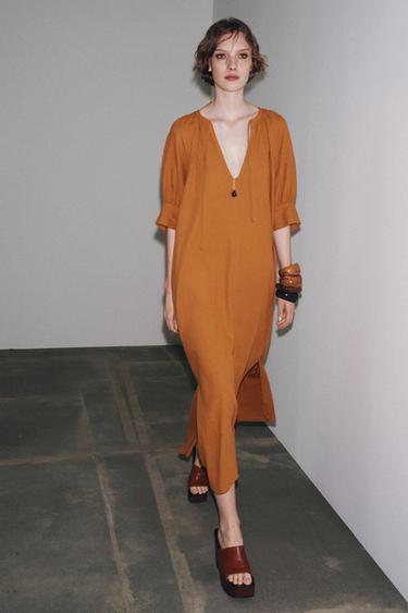 Zara Платье-туника из льна ZW COLLECTION