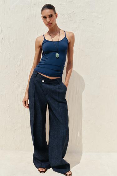 Zara Топ из полиамида с тонкими бретелями