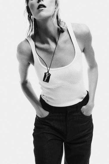 Zara Облегающий трикотажный топ