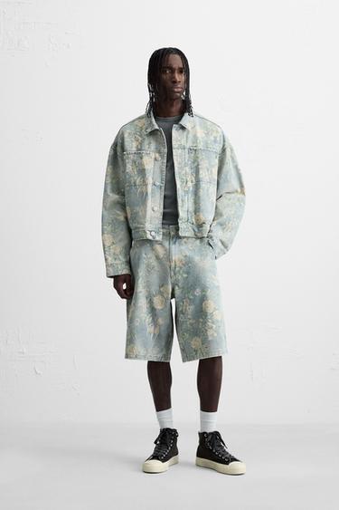 Zara Шорты карго с цветочным принтом купить с доставкой.