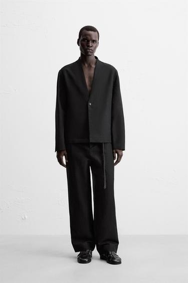 Zara Костюмный блейзер из хлопка и льна купить с доставкой.