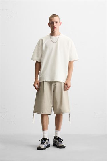 Zara Футболка свободного кроя из плотного хлопкового трикотажа