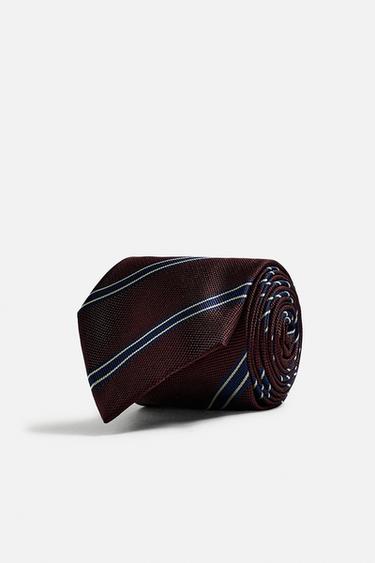 Zara Галстук 100% шелк в полоску купить с доставкой.