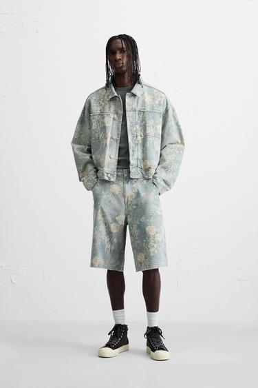 Zara Джинсовая куртка с цветочным принтом купить с доставкой.