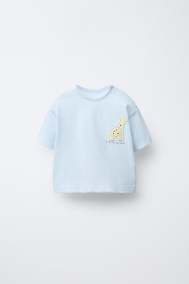 Zara Футболка с аппликацией жираф купить с доставкой.