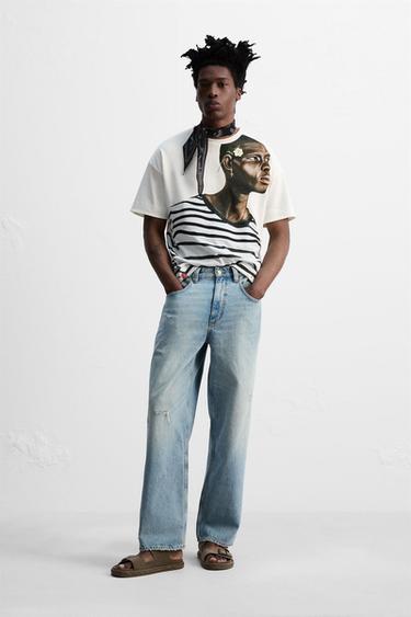 Zara Футболка с принтом и вышивкой © OTIS KWAME KYE QUAICOE купить с доставкой.