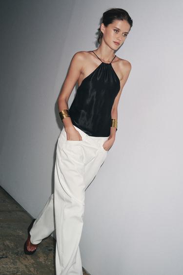 Zara Хлопковые брюки со складками — ZW COLLECTION купить с доставкой.