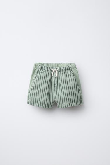 Zara Комбинированные прямые шорты-бермуды в полоску купить с доставкой.