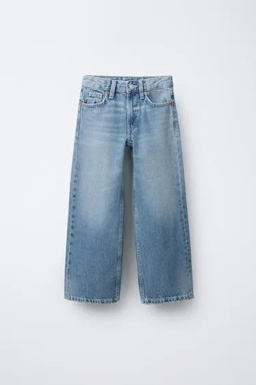 Джинсы WIDE LEG с эффектом потертости