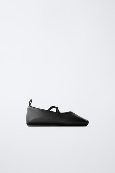 Zara Кожаные балетки купить с доставкой.