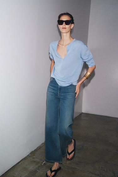 Zara Трикотажный джемпер оверсайз гладкой вязки купить с доставкой.