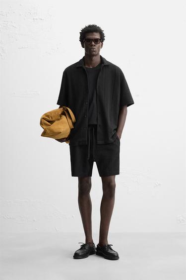 Zara Рубашка JACQUARD с текстурой