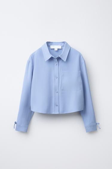 Zara Рубашка струящегося кроя с бантами купить с доставкой.