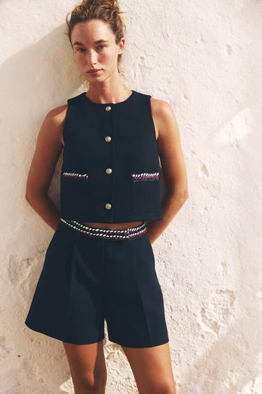 Zara Жилет с фантазийной отделкой