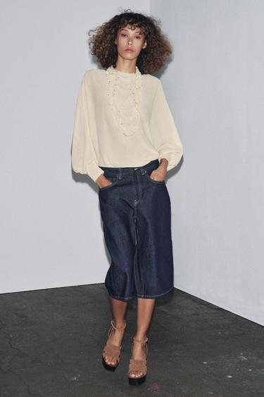 Zara Длинные джинсовые шорты-бермуды — ZW COLLECTION